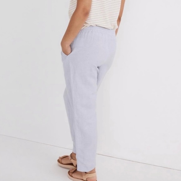 Madewell Linen Blend Track Trouser Pants Light Blue Size M - Picture 15 of 16